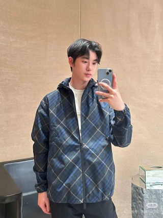 Navy Plaid Oversized Blazer Jacket view 3