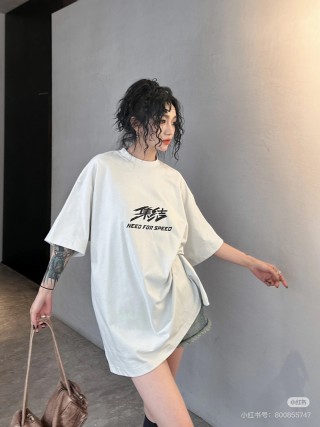 White Oversized Graphic T-Shirt Dress view 2
