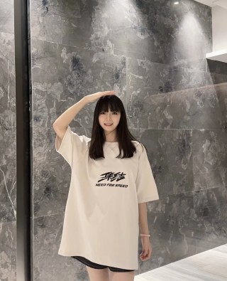 White Oversized Graphic T-Shirt Dress view 3