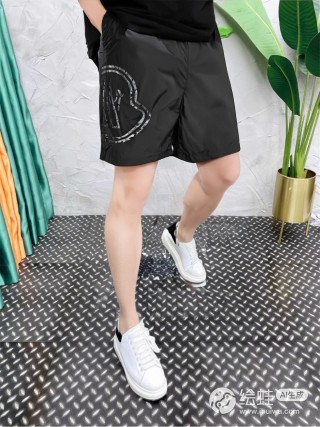 Black Nylon Shorts with Reflective Side Stripe view 3