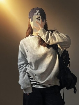 Polo Grey Crewneck Sweatshirt view 3