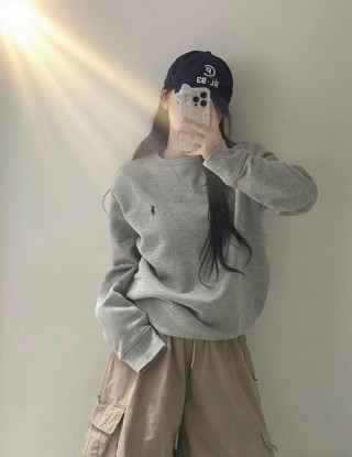 Polo Grey Crewneck Sweatshirt view 4