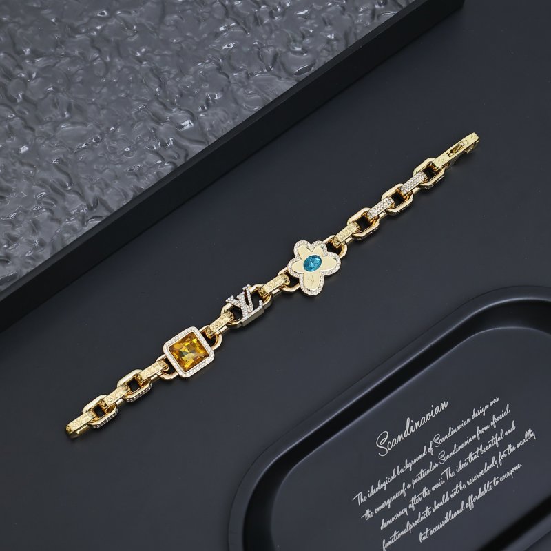 Louis Vuitton Paradise Stone Gold Bracelet with Cubic Zirconia