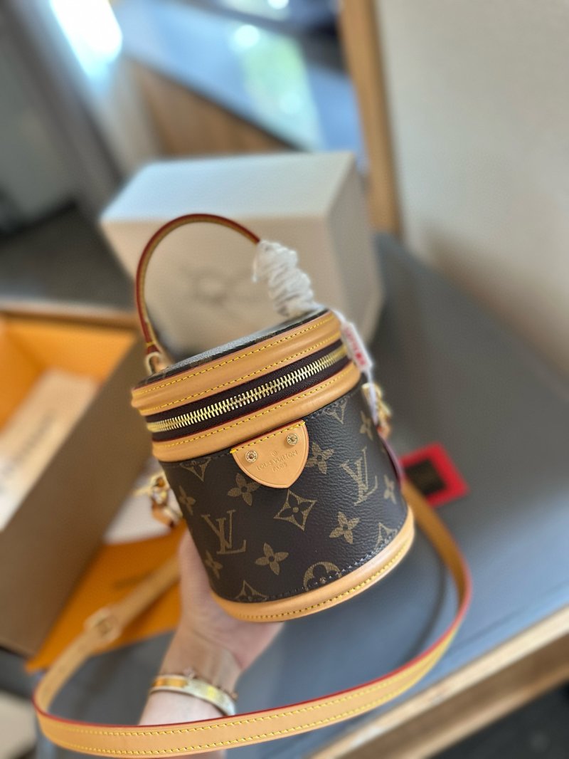 Louis Vuitton Monogram Cannes Cylinder Bag Navy & Tan view