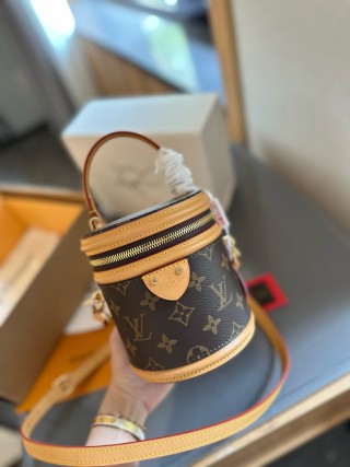 Louis Vuitton Monogram Cannes Cylinder Bag Navy & Tan view 2