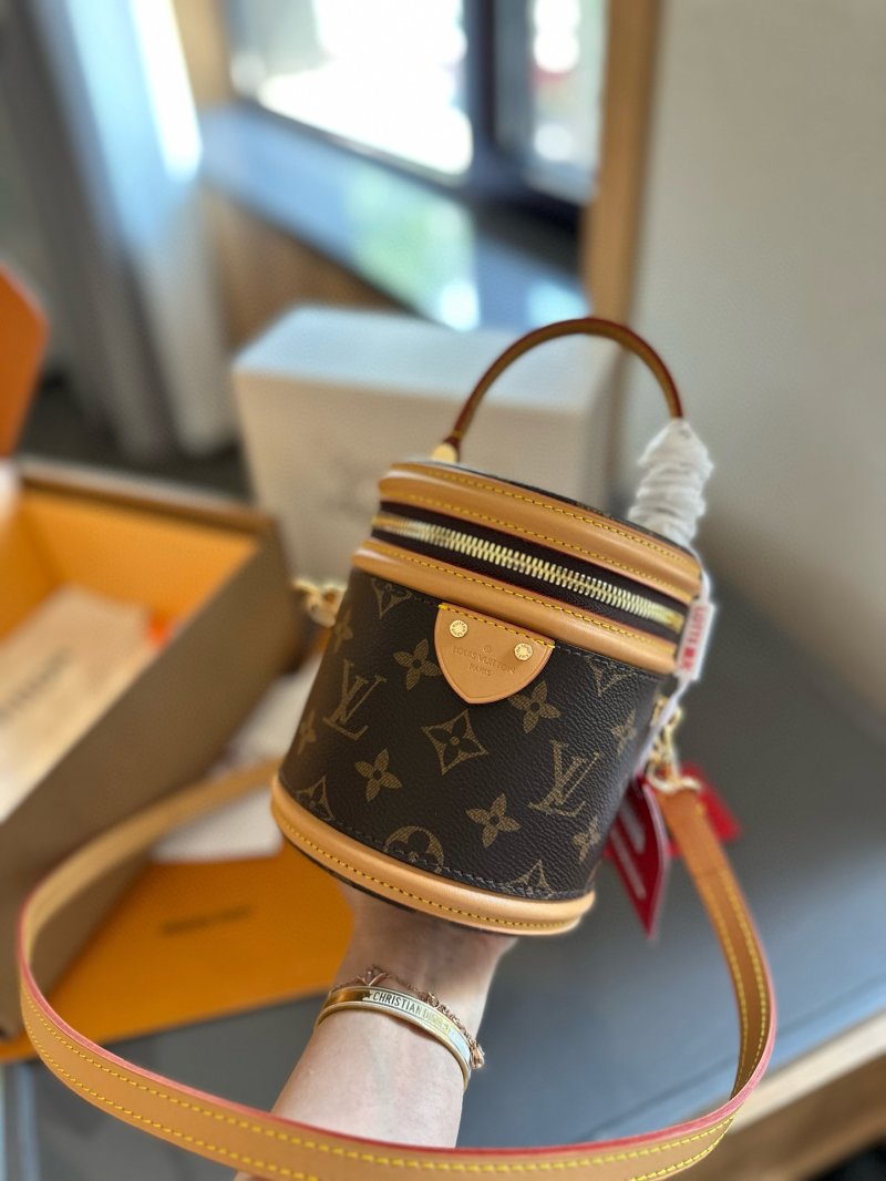 Louis Vuitton Monogram Cannes Cylinder Bag Navy & Tan view