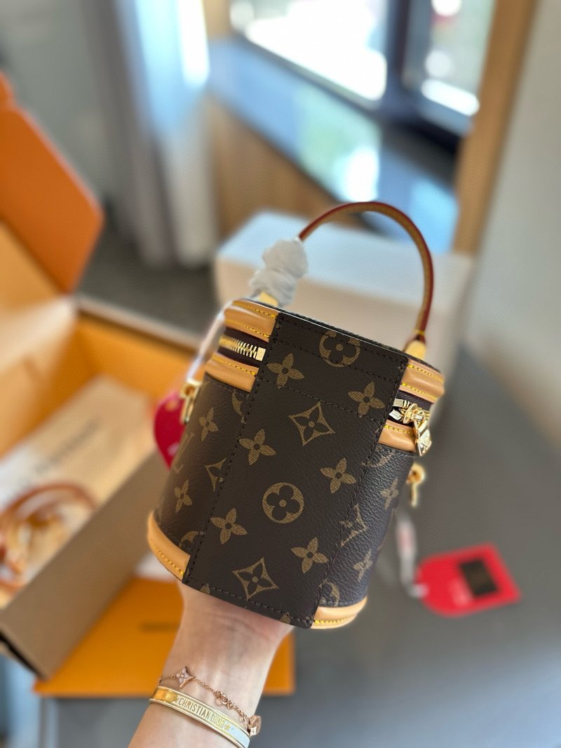 Louis Vuitton Monogram Cannes Cylinder Bag Navy & Tan view