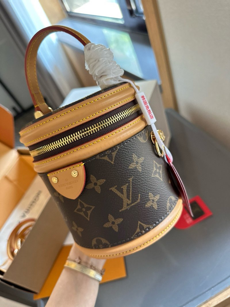 Louis Vuitton Monogram Cannes Cylinder Bag Navy & Tan view