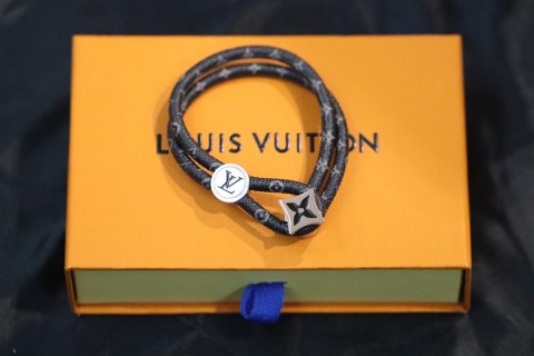 Louis Vuitton Monogram Eclipse Floral Charm Rope Bracelet view 1
