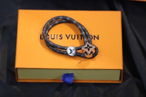 Louis Vuitton Monogram Eclipse Floral Charm Rope Bracelet view 2