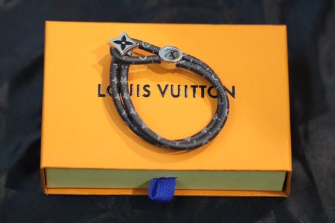 Louis Vuitton Monogram Eclipse Floral Charm Rope Bracelet view 3
