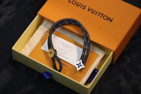 Louis Vuitton Monogram Eclipse Floral Charm Rope Bracelet view 4