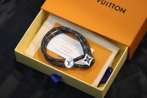 Louis Vuitton Monogram Eclipse Floral Charm Rope Bracelet view 5