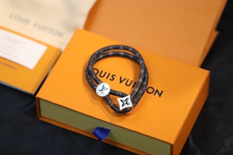 Louis Vuitton Monogram Eclipse Floral Charm Rope Bracelet view 7