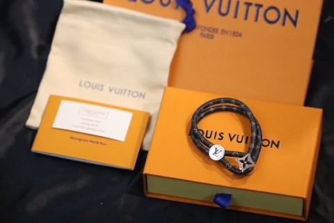 Louis Vuitton Monogram Eclipse Floral Charm Rope Bracelet view 8