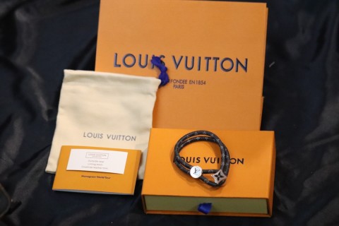 Louis Vuitton Monogram Eclipse Floral Charm Rope Bracelet view 9