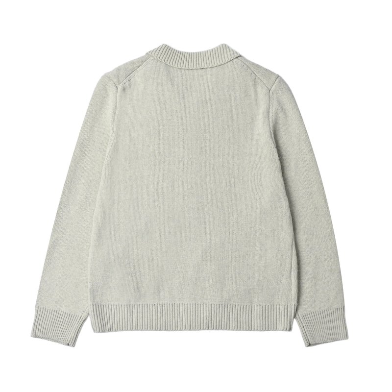 Beige Ribbed Knit Zip Cardigan view