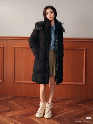 Black Puffer Down Jacket – Oversized Fit view 4
