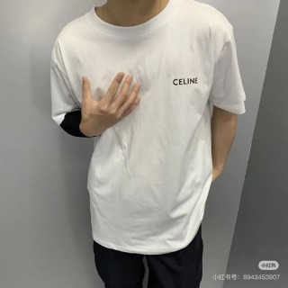 Celine Logo Cream Short Sleeve T-Shirt view 6