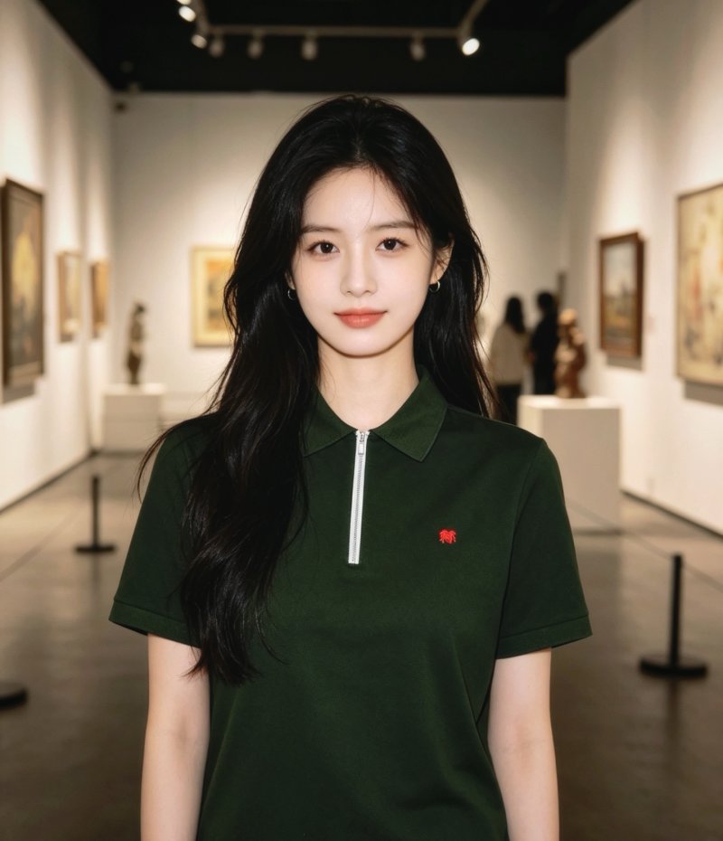 Burberry Forest Green Zip Polo Shirt