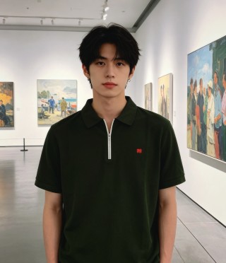 Burberry Forest Green Zip Polo Shirt view 5