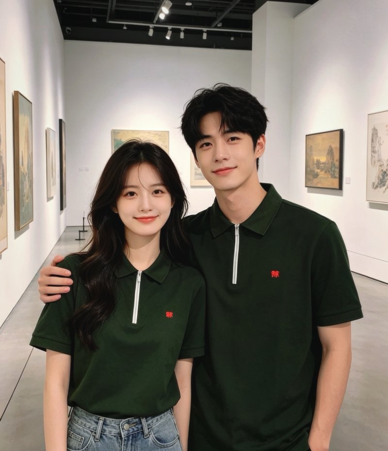 Burberry Forest Green Zip Polo Shirt view