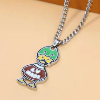 Louis Vuitton x Nigo Duck Enamel Pendant Necklace - Green & Red view 2