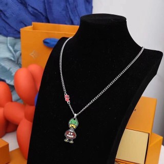 Louis Vuitton x Nigo Duck Enamel Pendant Necklace - Green & Red view 8
