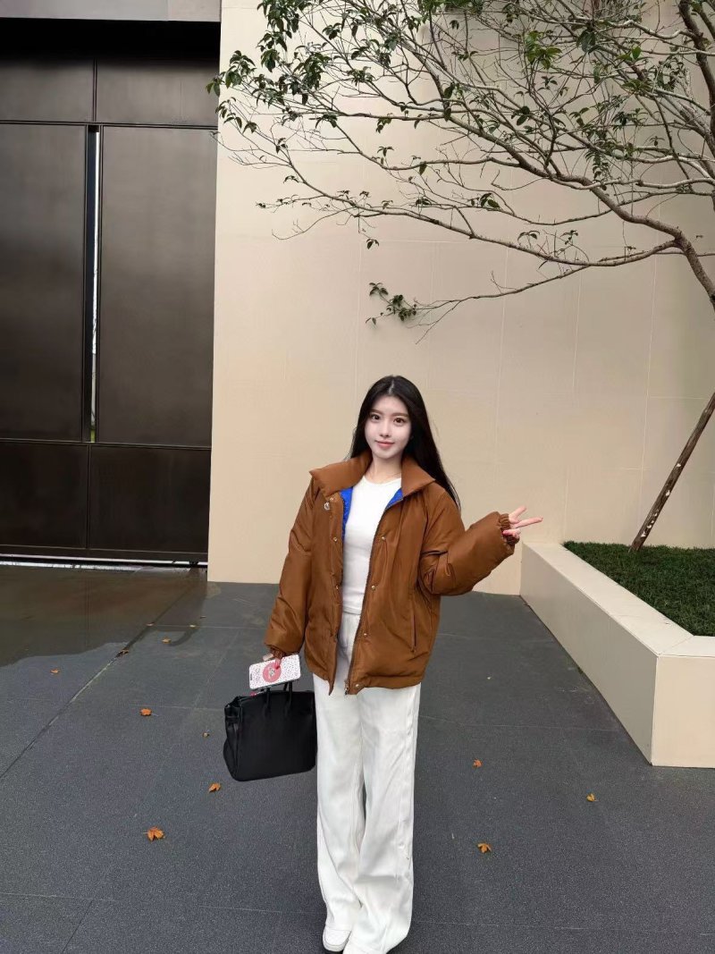 Oversized Caramel Brown Puffer Down Jacket