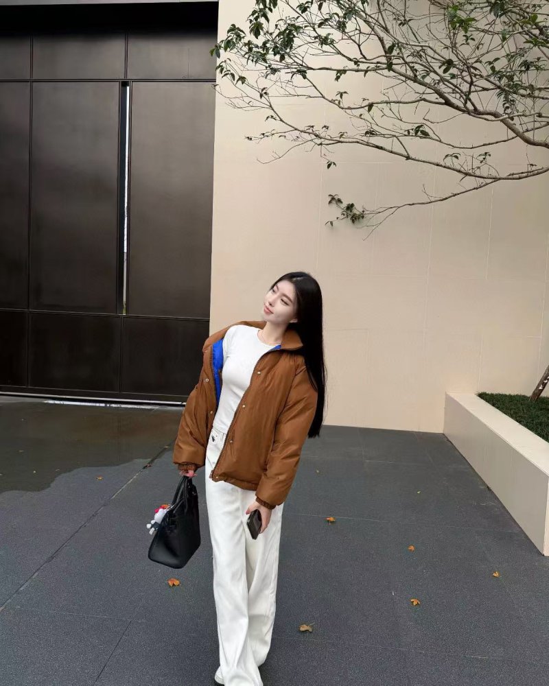 Oversized Caramel Brown Puffer Down Jacket view