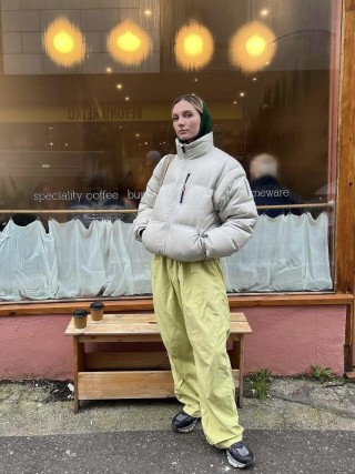 Oversized Cream Puffer Down Jacket view 2