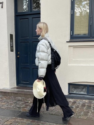 Oversized Cream Puffer Down Jacket view 3
