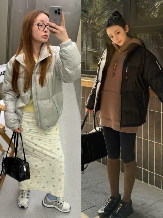Oversized Cream Puffer Down Jacket view 5