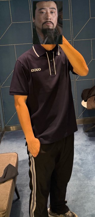 Gucci Logo Embroidered Black Polo Shirt view 3