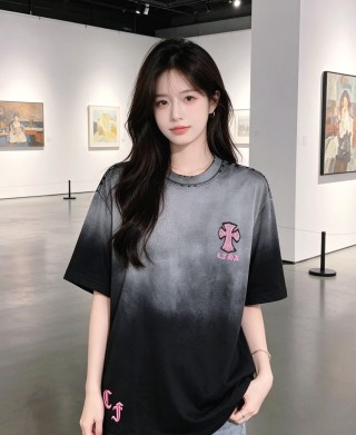 Chrome Hearts Gradient Black Grey Cross T-Shirt view 3