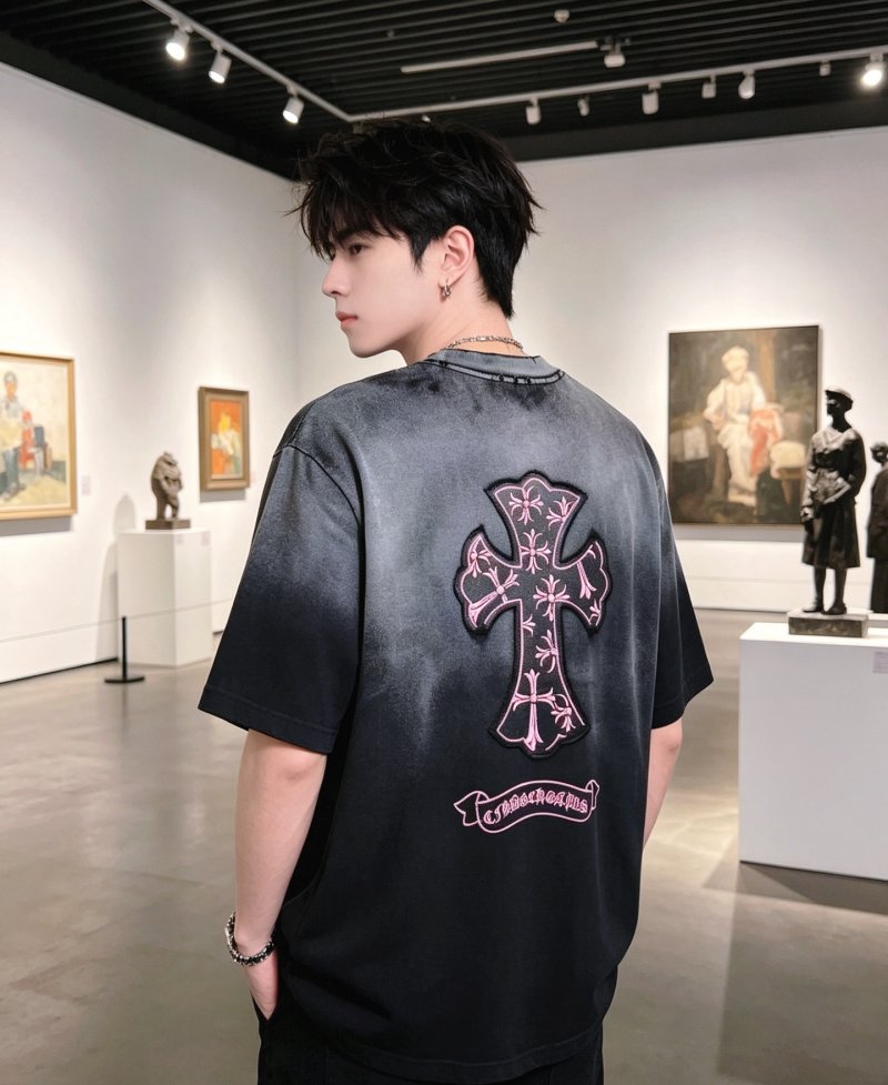 Chrome Hearts Gradient Black Grey Cross T-Shirt view