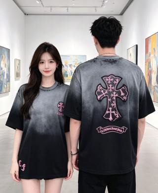 Chrome Hearts Gradient Black Grey Cross T-Shirt view 7