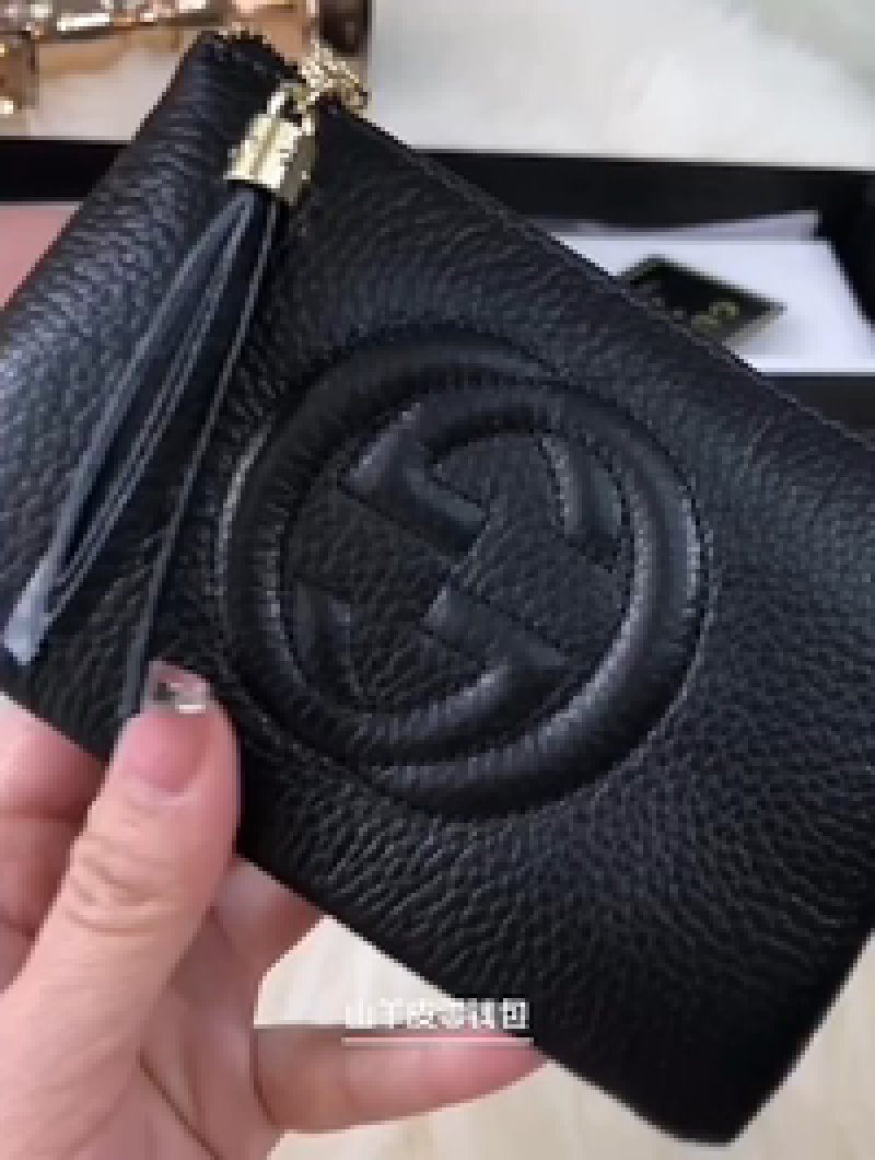 Gucci GG Marmont Black Leather Coin Purse