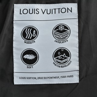 Louis Vuitton Monogram Embroidered Knit Down Jacket Grey view 12
