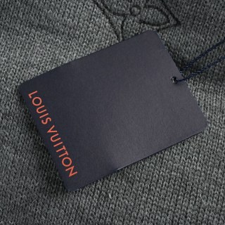 Louis Vuitton Monogram Embroidered Knit Down Jacket Grey view 13