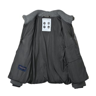 Louis Vuitton Monogram Embroidered Knit Down Jacket Grey view 5