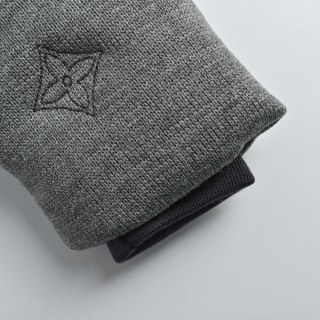 Louis Vuitton Monogram Embroidered Knit Down Jacket Grey view 7