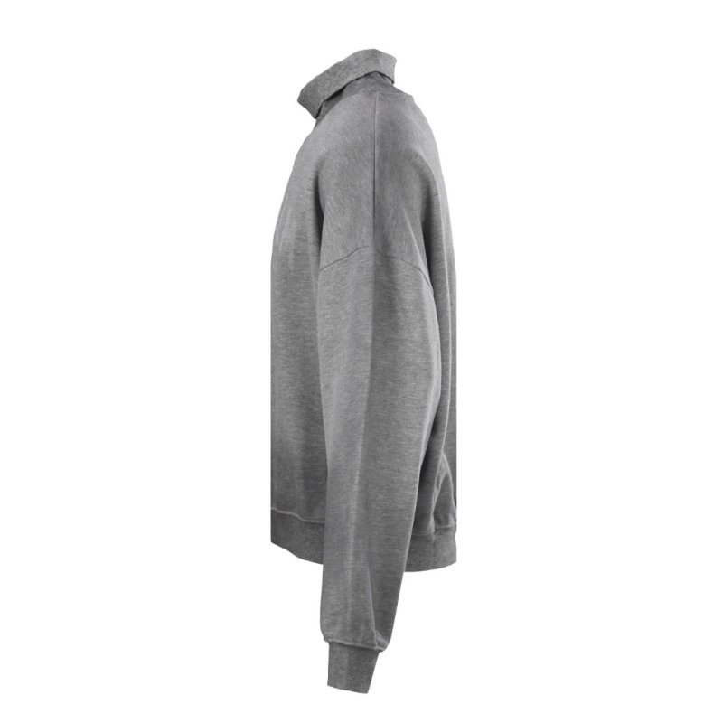 Grey Turtleneck Hoodie Sweatshirt view
