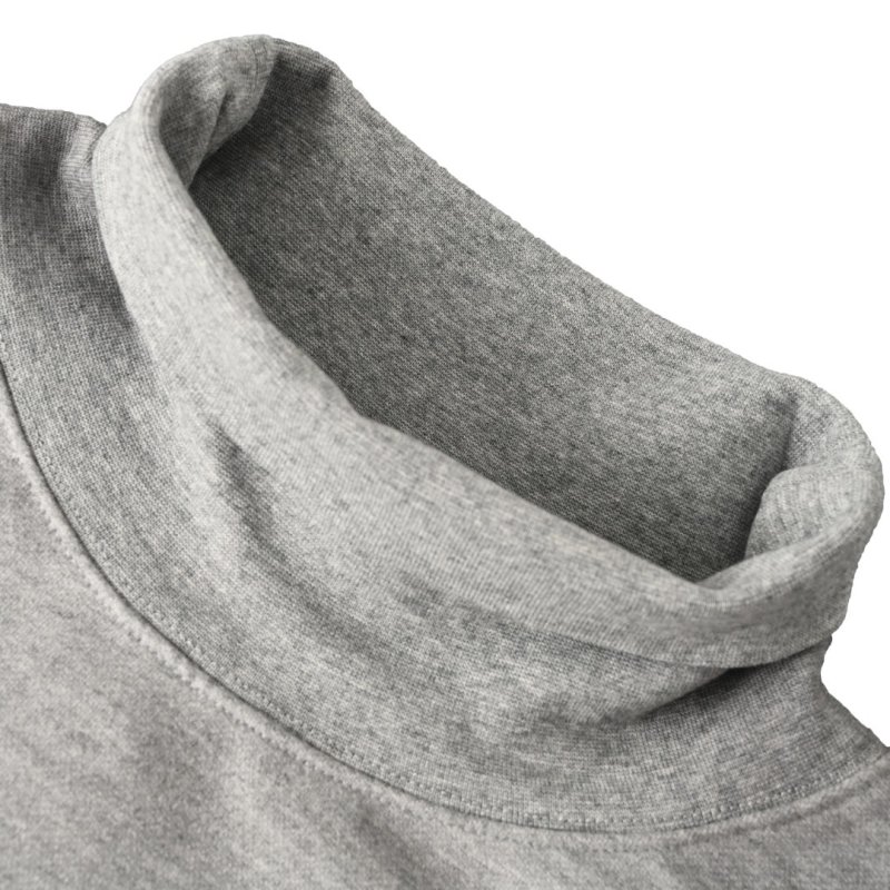 Grey Turtleneck Hoodie Sweatshirt view