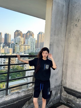 Loewe Black Shorts with Blue Drawstring view 8