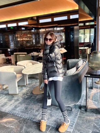 Black Quilted Puffer Down Jacket view 4