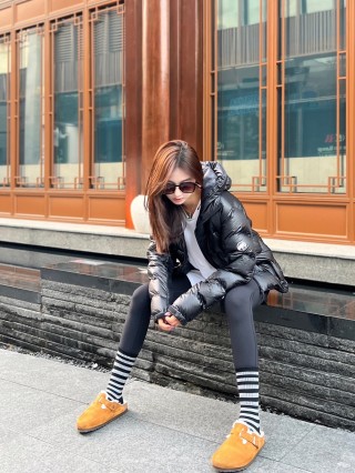 Black Quilted Puffer Down Jacket view 8