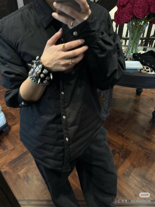 Black Oversized Button-Up Jacket view 1