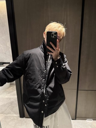 Black Oversized Button-Up Jacket view 2
