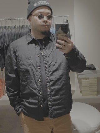 Black Oversized Button-Up Jacket view 3